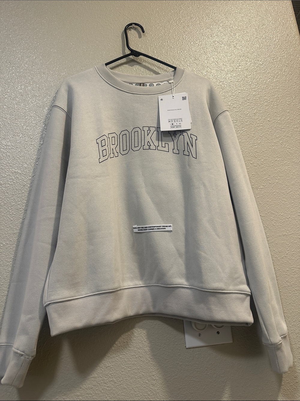 Denim & Flower Light Gray 'Brooklyn' Crewneck Sweatshirt